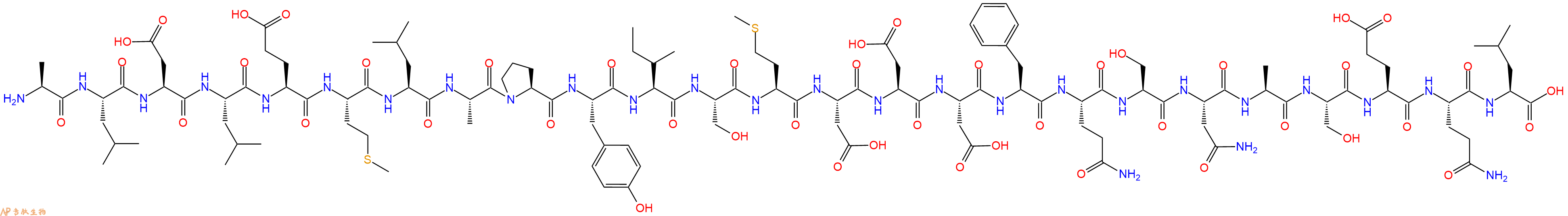 专肽生物产品H2N-Ala-Leu-Asp-Leu-Glu-Met-Leu-Ala-Pro-Tyr-Ile-Ser-Met-Asp-Asp-Asp-Phe-Gln-Ser-Asn-Ala-Ser-Glu-Gln-Leu-OH
