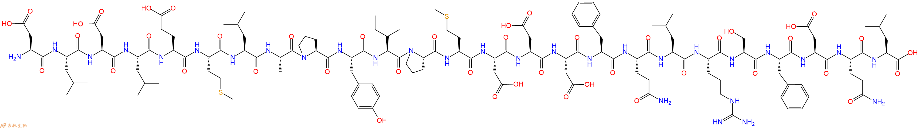 专肽生物产品H2N-Asp-Leu-Asp-Leu-Glu-Met-Leu-Ala-Pro-Tyr-Ile-Pro-Met-Asp-Asp-Asp-Phe-Gln-Leu-Arg-Ser-Phe-Asp-Gln-Leu-OH
