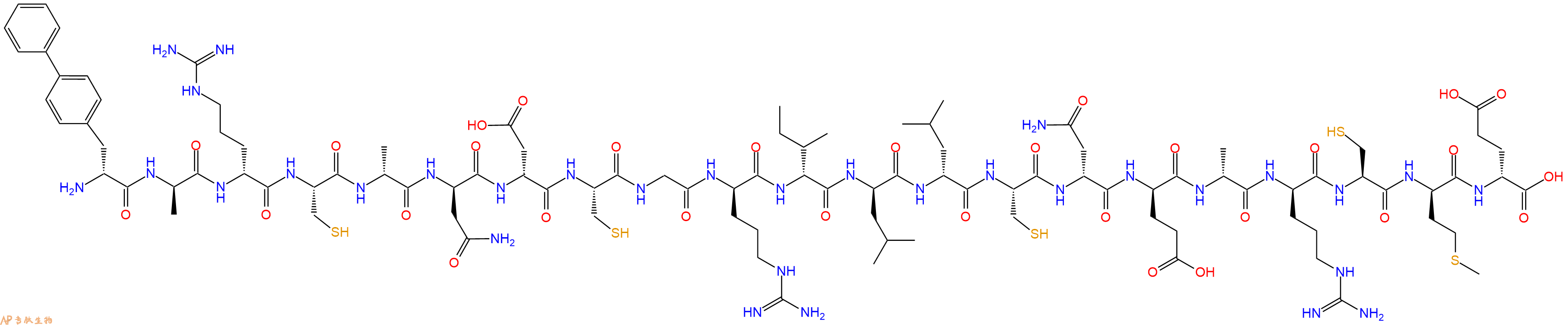 专肽生物产品H2N-DBip-DAla-DArg-Cys-DAla-DAsn-DAsp-Cys-Gly-DArg-DIle-DLeu-DLeu-Cys-DAsn-DGlu-DAla-DArg-Cys-DMet-DGlu-OH