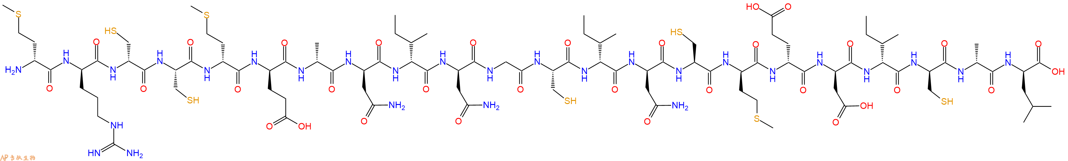 专肽生物产品H2N-DMet-DArg-DCys-Cys-DMet-DGlu-DAla-DAsn-DIle-DAsn-Gly-Cys-DIle-DAsn-Cys-DMet-DGlu-DAsp-DIle-DCys-DAla-DLeu-OH