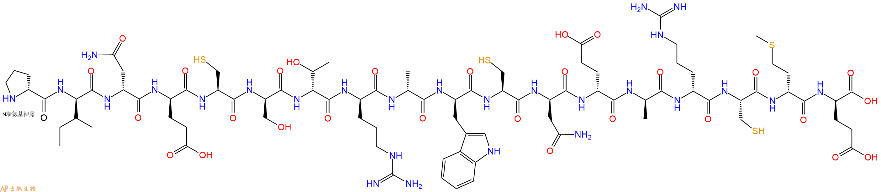 专肽生物产品H2N-DPro-DIle-DAsn-DGlu-Cys-DSer-DThr-DArg-DAla-DTrp-Cys-DAsn-DGlu-DAla-DArg-Cys-DMet-DGlu-OH