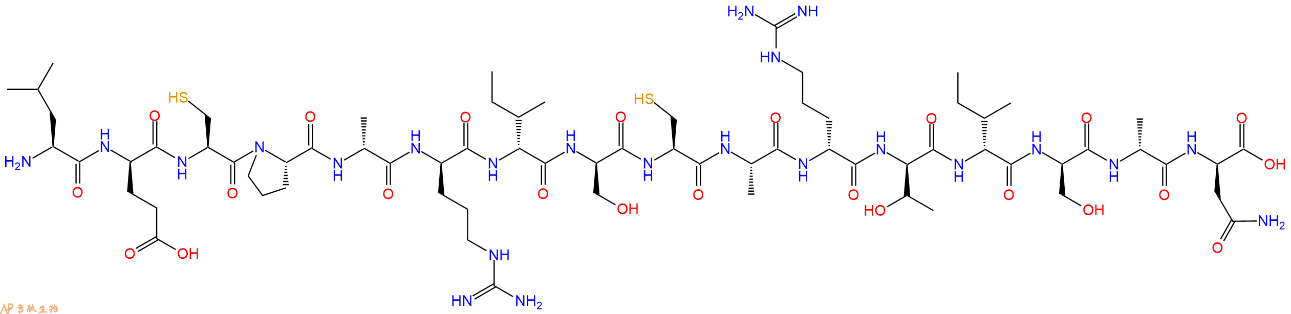 专肽生物产品H2N-Leu-DGlu-Cys-Pro-DAla-DArg-DIle-DSer-Cys-Ala-DArg-DThr-DIle-DSer-DAla-DAsn-OH