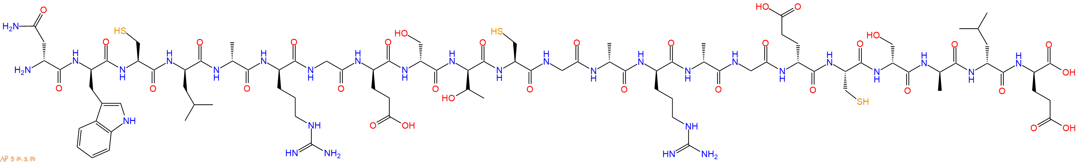 专肽生物产品H2N-DAsn-DTrp-Cys-DLeu-DAla-DArg-Gly-DGlu-DSer-DThr-Cys-Gly-DAla-DArg-DAla-Gly-DGlu-Cys-DSer-DAla-DLeu-DGlu-OH