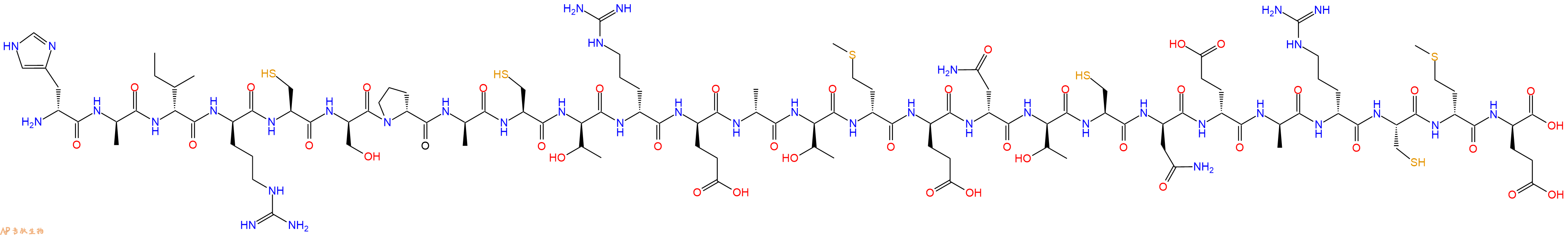 专肽生物产品H2N-DHis-DAla-DIle-DArg-Cys-DSer-DPro-DAla-Cys-DThr-DArg-DGlu-DAla-DThr-DMet-DGlu-DAsn-DThr-Cys-DAsn-DGlu-DAla-DArg-Cys-DMet-DGlu-OH