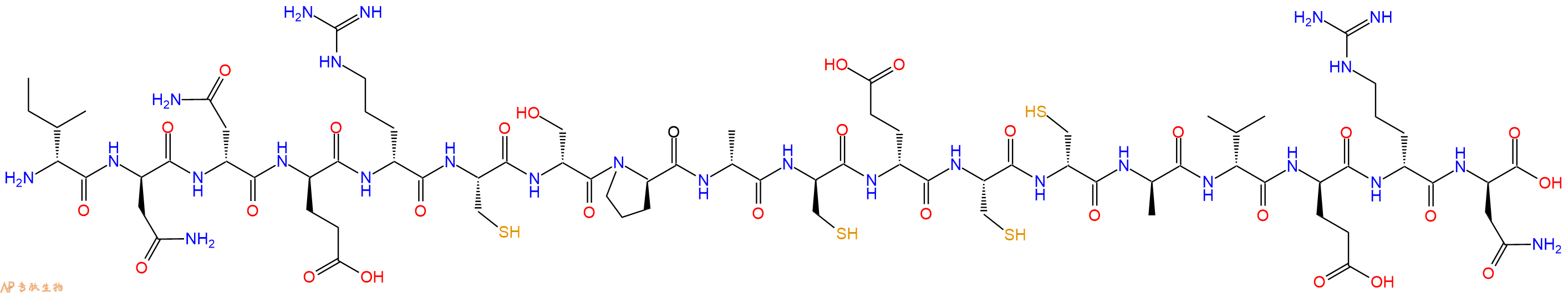 专肽生物产品H2N-DIle-DAsn-DAsn-DGlu-DArg-Cys-DSer-DPro-DAla-DCys-DGlu-Cys-DCys-DAla-DVal-DGlu-DArg-DAsn-OH