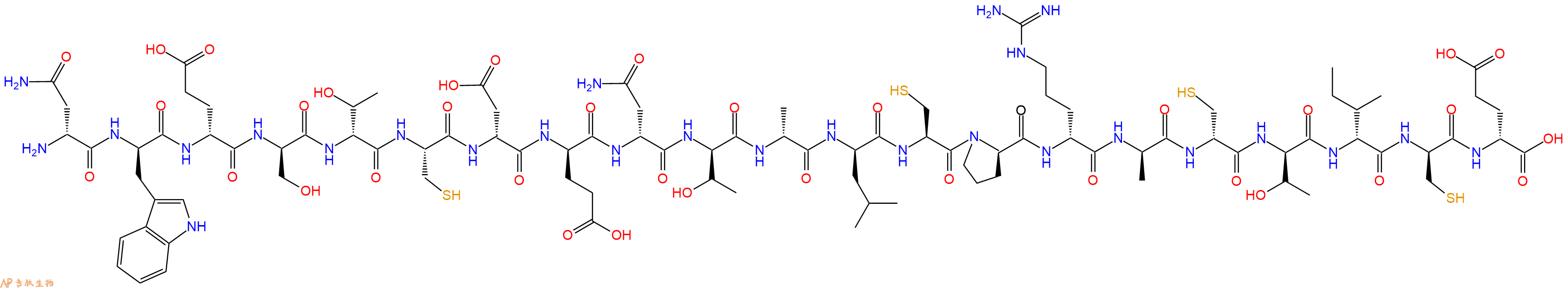 专肽生物产品H2N-DAsn-DTrp-DGlu-DSer-DThr-Cys-DAsp-DGlu-DAsn-DThr-DAla-DLeu-Cys-DPro-DArg-DAla-DCys-DThr-DIle-DCys-DGlu-OH