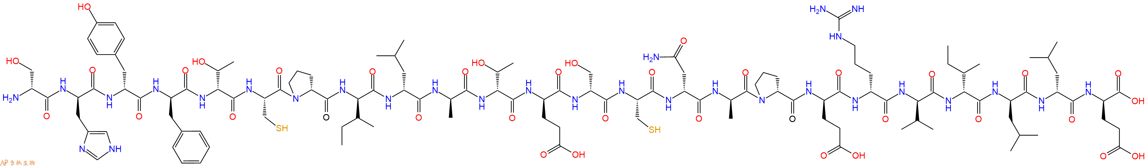专肽生物产品H2N-DSer-DHis-DTyr-DPhe-DThr-Cys-DPro-DIle-DLeu-DAla-DThr-DGlu-DSer-Cys-DAsn-DAla-DPro-DGlu-DArg-DVal-DIle-DLeu-DLeu-DGlu-OH