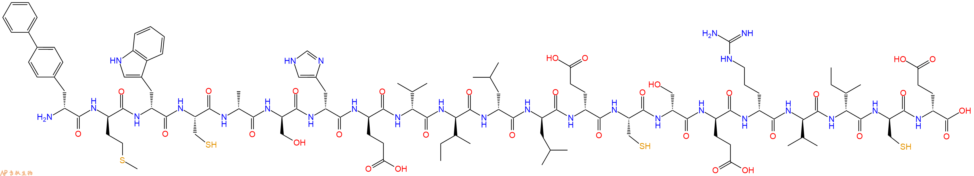 专肽生物产品H2N-DBip-DMet-DTrp-Cys-DAla-DSer-DHis-DGlu-DVal-DIle-DLeu-DLeu-DGlu-Cys-DSer-DGlu-DArg-DVal-DIle-DCys-DGlu-OH