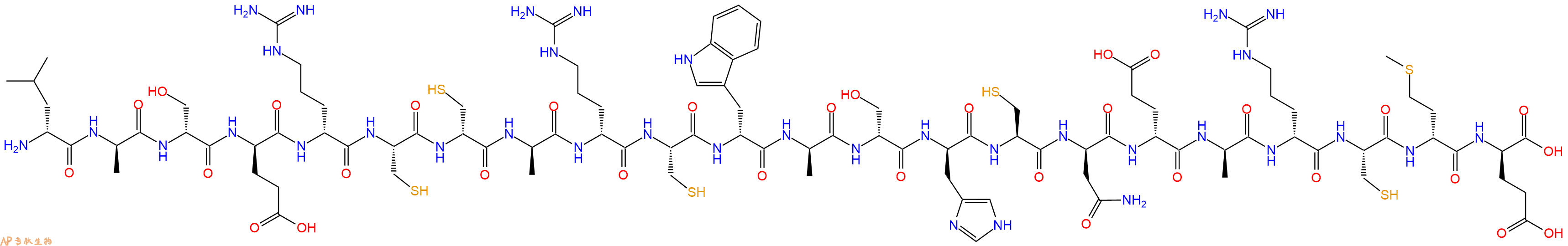 专肽生物产品H2N-DLeu-DAla-DSer-DGlu-DArg-Cys-DCys-DAla-DArg-Cys-DTrp-DAla-DSer-DHis-Cys-DAsn-DGlu-DAla-DArg-Cys-DMet-DGlu-OH