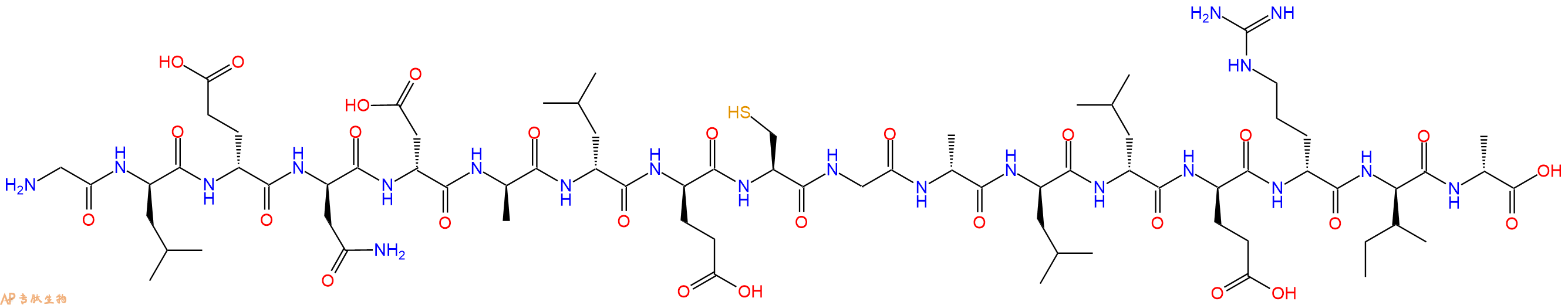 专肽生物产品H2N-Gly-DLeu-DGlu-DAsn-DAsp-DAla-DLeu-DGlu-Cys-Gly-DAla-DLeu-DLeu-DGlu-DArg-DIle-DAla-OH