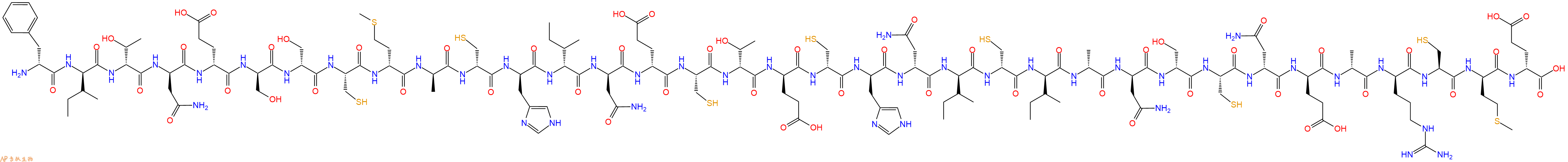 专肽生物产品H2N-DPhe-DIle-DThr-DAsn-DGlu-DSer-DSer-Cys-DMet-DAla-DCys-DHis-DIle-DAsn-DGlu-Cys-DThr-DGlu-DCys-DHis-DAsn-DIle-DCys-DIle-DAla-DAsn-DSer-Cys-DAsn-DGlu-DAla-DArg-Cys-DMet-DGlu-OH