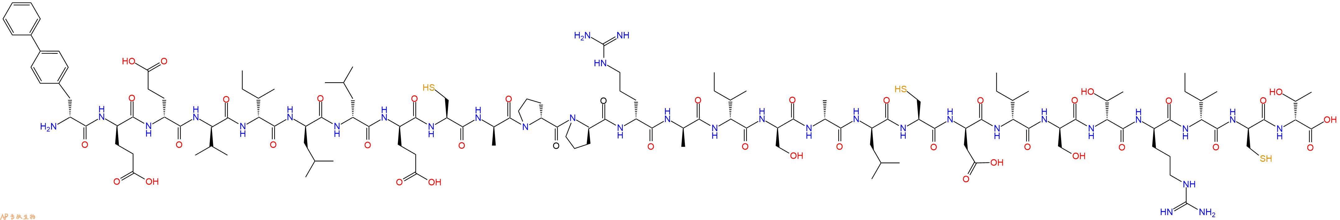 专肽生物产品H2N-DBip-DGlu-DGlu-DVal-DIle-DLeu-DLeu-DGlu-Cys-DAla-DPro-DPro-DArg-DAla-DIle-DSer-DAla-DLeu-Cys-DAsp-DIle-DSer-DThr-DArg-DIle-DCys-DThr-OH