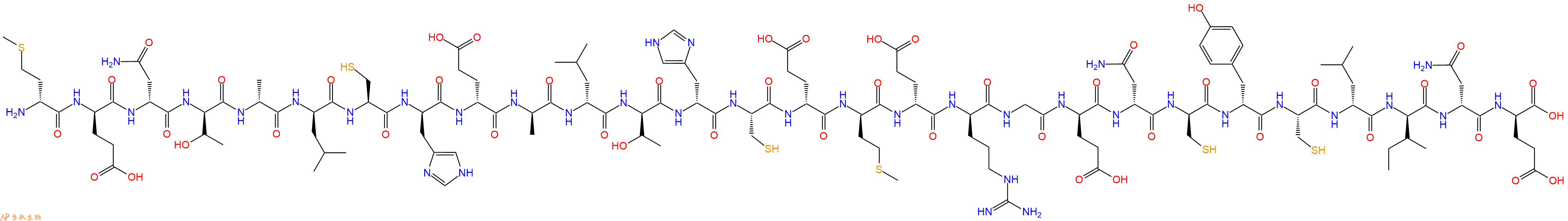 专肽生物产品H2N-DMet-DGlu-DAsn-DThr-DAla-DLeu-Cys-DHis-DGlu-DAla-DLeu-DThr-DHis-Cys-DGlu-DMet-DGlu-DArg-Gly-DGlu-DAsn-DCys-DTyr-Cys-DLeu-DIle-DAsn-DGlu-OH