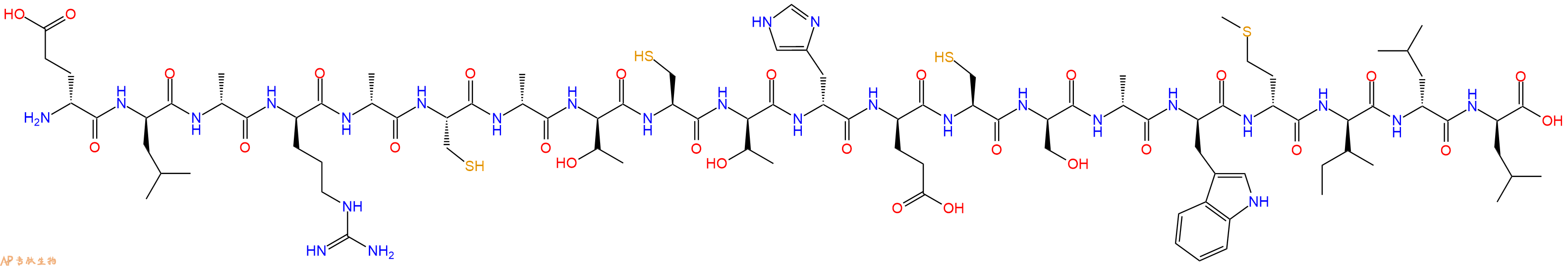 专肽生物产品H2N-DGlu-DLeu-DAla-DArg-DAla-Cys-DAla-DThr-Cys-DThr-DHis-DGlu-Cys-DSer-DAla-DTrp-DMet-DIle-DLeu-DLeu-OH