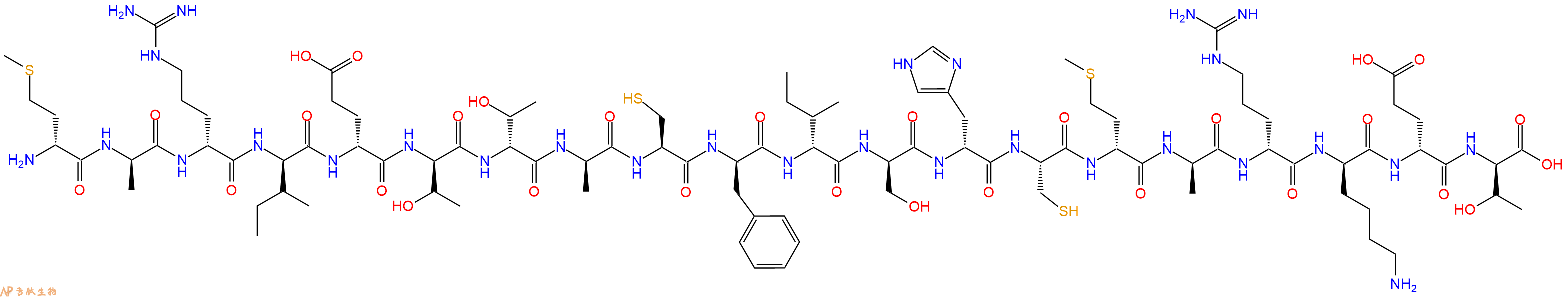 专肽生物产品H2N-DMet-DAla-DArg-DIle-DGlu-DThr-DThr-DAla-Cys-DPhe-DIle-DSer-DHis-Cys-DMet-DAla-DArg-DLys-DGlu-DThr-OH