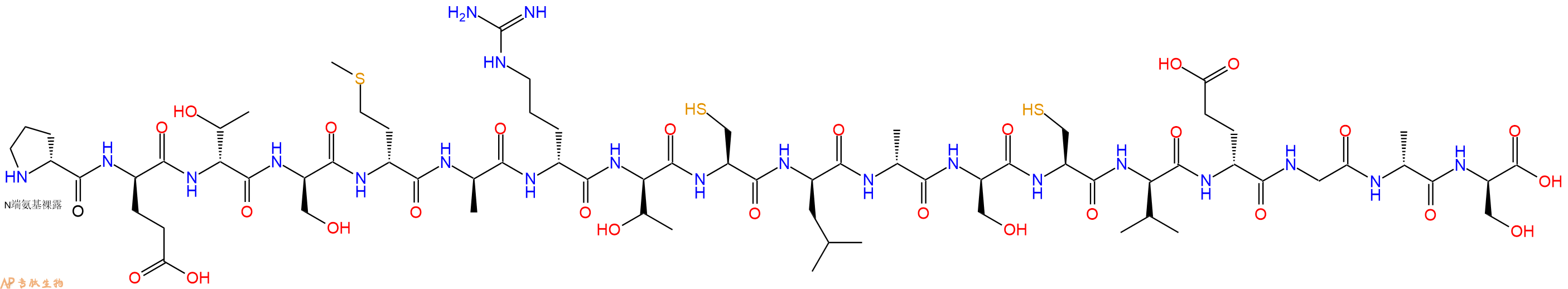 专肽生物产品H2N-DPro-DGlu-DThr-DSer-DMet-DAla-DArg-DThr-Cys-DLeu-DAla-DSer-Cys-DVal-DGlu-Gly-DAla-DSer-OH
