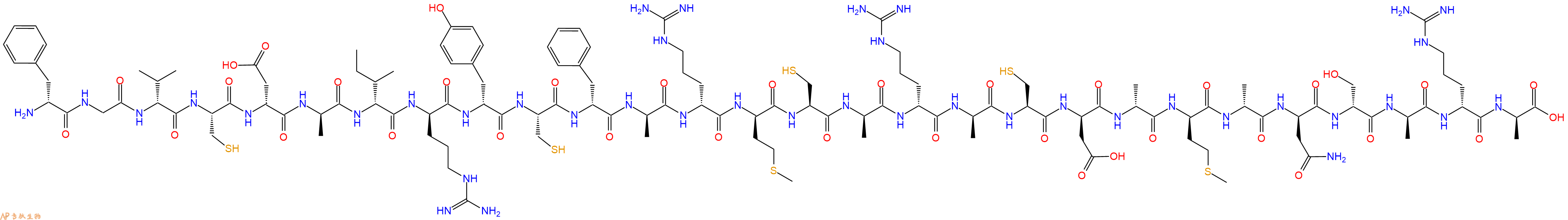 专肽生物产品H2N-DPhe-Gly-DVal-Cys-DAsp-DAla-DIle-DArg-DTyr-Cys-DPhe-DAla-DArg-DMet-Cys-DAla-DArg-DAla-Cys-DAsp-DAla-DMet-DAla-DAsn-DSer-DAla-DArg-DAla-OH