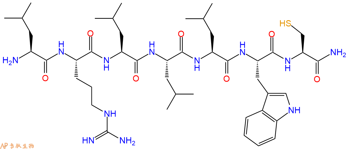专肽生物产品H2N-Leu-Arg-Leu-Leu-Leu-Trp-Cys-CONH2