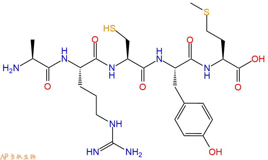 专肽生物产品H2N-Ala-Arg-Cys-Tyr-Met-OH