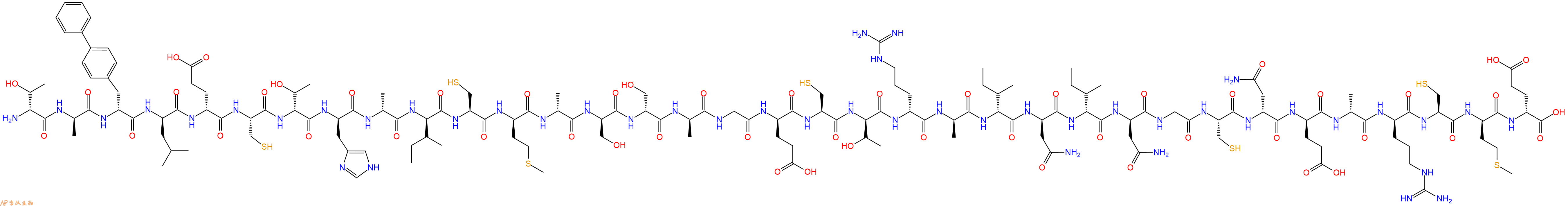 专肽生物产品H2N-DThr-DAla-DBip-DLeu-DGlu-Cys-DThr-DHis-DAla-DIle-Cys-DMet-DAla-DSer-DSer-DAla-Gly-DGlu-Cys-DThr-DArg-DAla-DIle-DAsn-DIle-DAsn-Gly-Cys-DAsn-DGlu-DAla-DArg-Cys-DMet-DGlu-OH