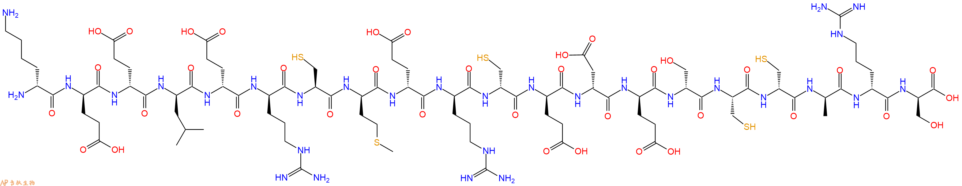 专肽生物产品H2N-DLys-DGlu-DGlu-DLeu-DGlu-DArg-Cys-DMet-DGlu-DArg-DCys-DGlu-DAsp-DGlu-DSer-Cys-DCys-DAla-DArg-DSer-OH