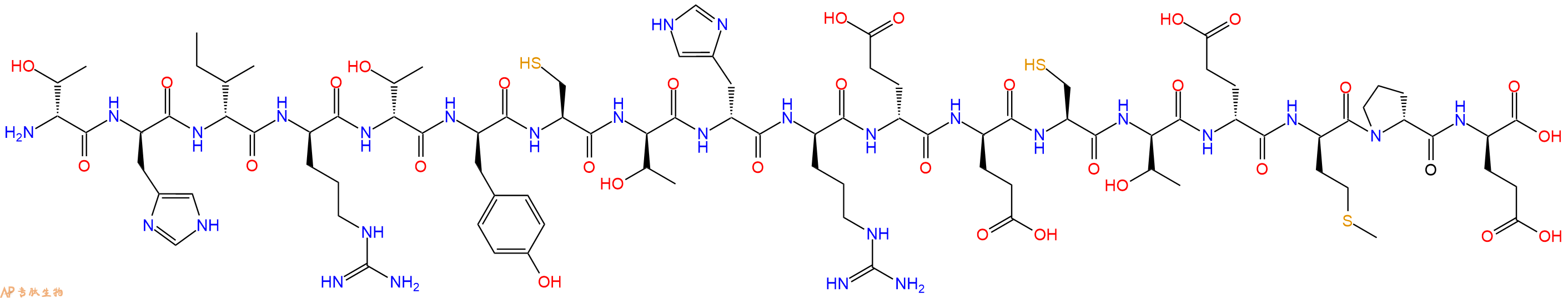 专肽生物产品H2N-DThr-DHis-DIle-DArg-DThr-DTyr-Cys-DThr-DHis-DArg-DGlu-DGlu-Cys-DThr-DGlu-DMet-DPro-DGlu-OH