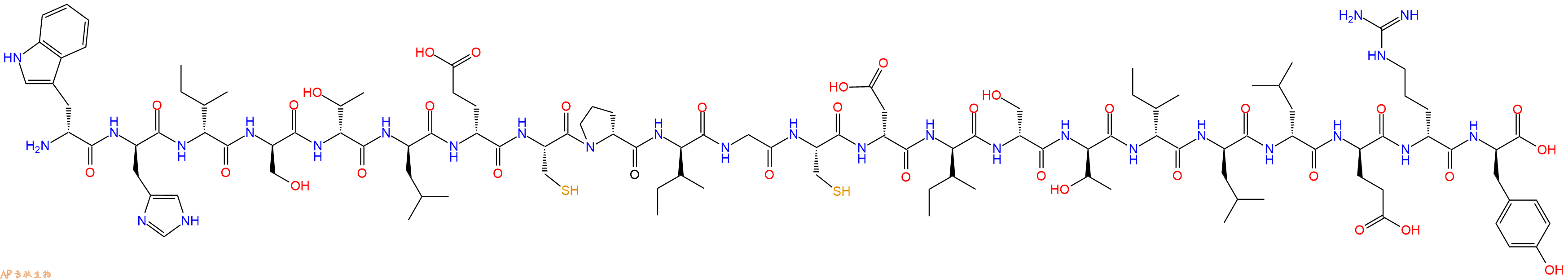 专肽生物产品H2N-DTrp-DHis-DIle-DSer-DThr-DLeu-DGlu-Cys-DPro-DIle-Gly-Cys-DAsp-DIle-DSer-DThr-DIle-DLeu-DLeu-DGlu-DArg-DTyr-OH