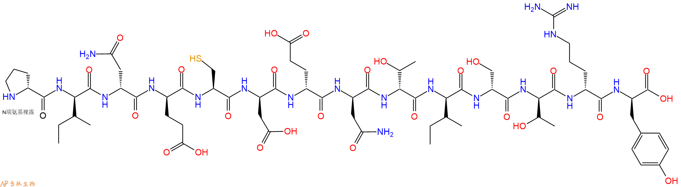 专肽生物产品H2N-DPro-DIle-DAsn-DGlu-Cys-DAsp-DGlu-DAsn-DThr-DIle-DSer-DThr-DArg-DTyr-OH