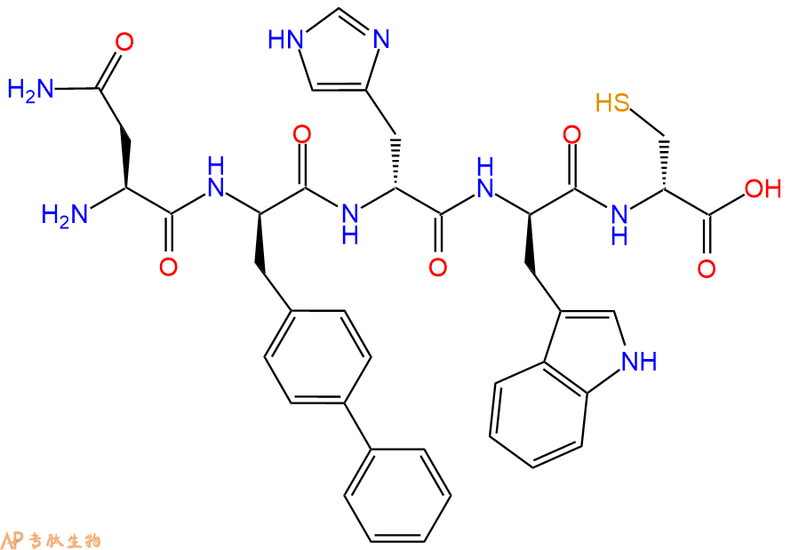 专肽生物产品H2N-Asn-DBip-DHis-DTrp-DCys-OH