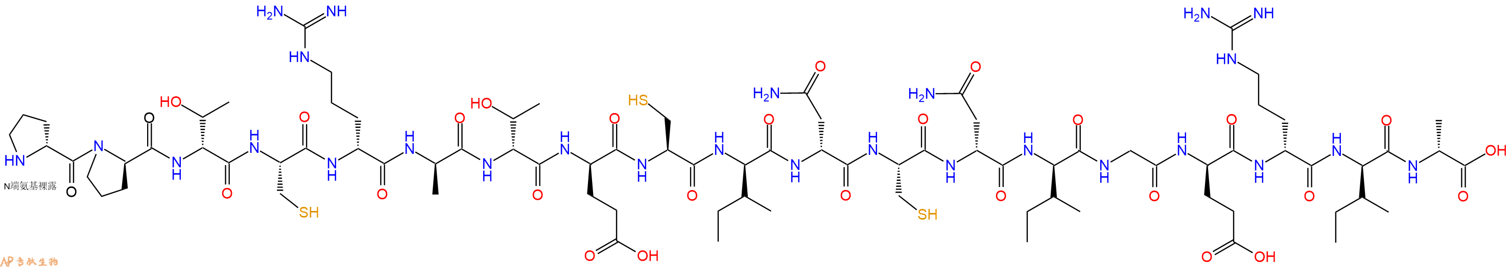 专肽生物产品H2N-DPro-DPro-DThr-Cys-DArg-DAla-DThr-DGlu-Cys-DIle-DAsn-Cys-DAsn-DIle-Gly-DGlu-DArg-DIle-DAla-OH