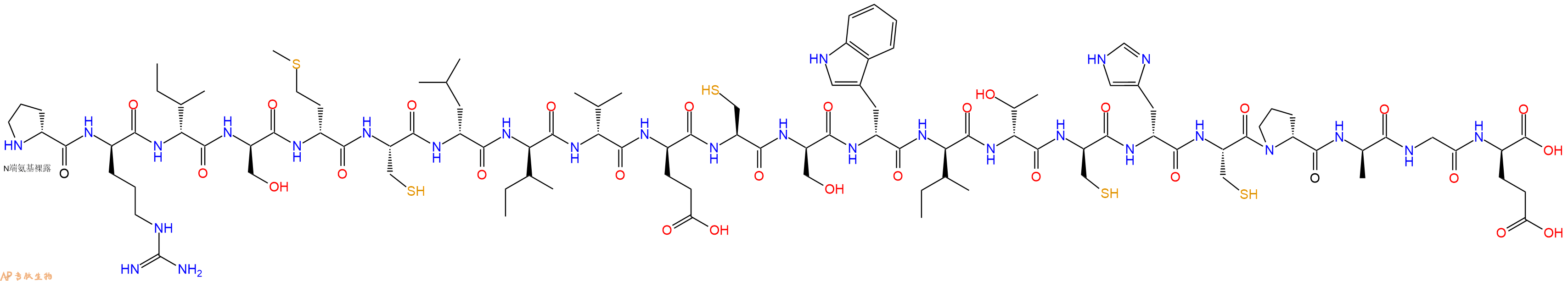 专肽生物产品H2N-DPro-DArg-DIle-DSer-DMet-Cys-DLeu-DIle-DVal-DGlu-Cys-DSer-DTrp-DIle-DThr-DCys-DHis-Cys-DPro-DAla-Gly-DGlu-OH
