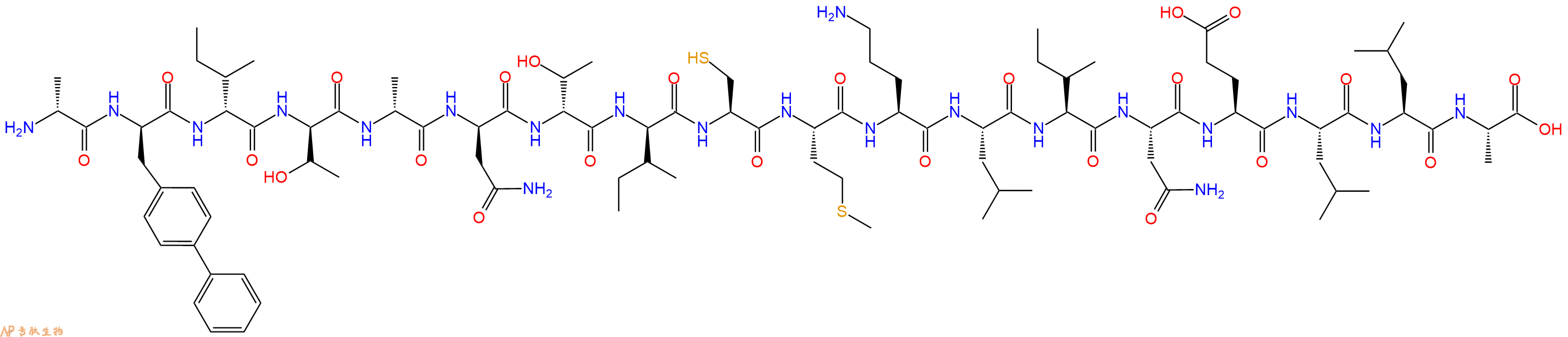 专肽生物产品H2N-DAla-DBip-DIle-DThr-DAla-DAsn-DThr-DIle-Cys-Met-Orn-Leu-Ile-Asn-Glu-Leu-Leu-Ala-OH