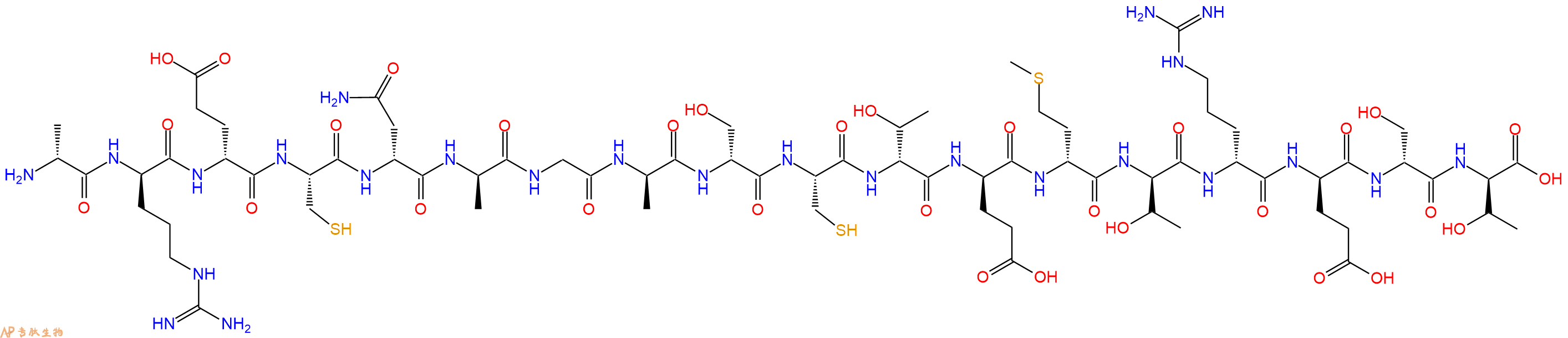 专肽生物产品H2N-DAla-DArg-DGlu-Cys-DAsn-DAla-Gly-DAla-DSer-Cys-DThr-DGlu-DMet-DThr-DArg-DGlu-DSer-DThr-OH