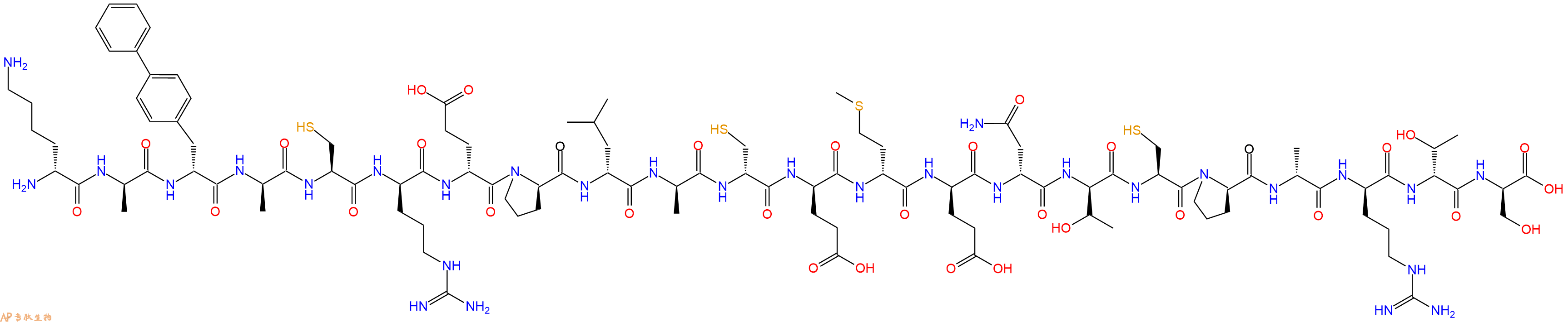 专肽生物产品H2N-DLys-DAla-DBip-DAla-Cys-DArg-DGlu-DPro-DLeu-DAla-DCys-DGlu-DMet-DGlu-DAsn-DThr-Cys-DPro-DAla-DArg-DThr-DSer-OH