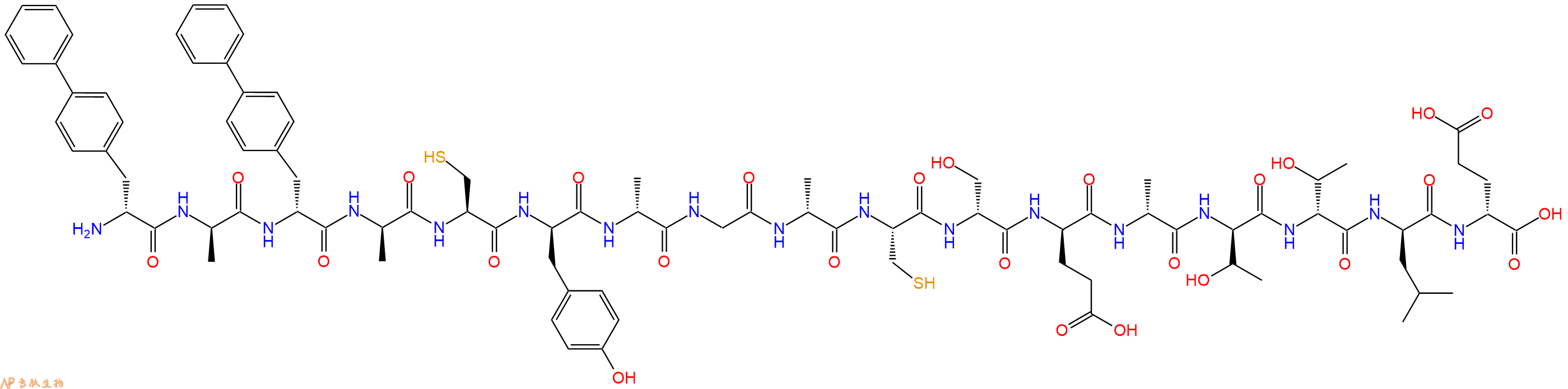 专肽生物产品H2N-DBip-DAla-DBip-DAla-Cys-DTyr-DAla-Gly-DAla-Cys-DSer-DGlu-DAla-DThr-DThr-DLeu-DGlu-OH