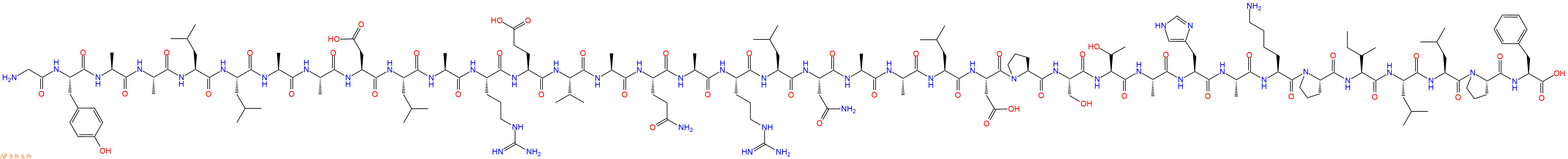 专肽生物产品H2N-Gly-Tyr-Ala-Ala-Leu-Leu-Ala-Ala-Asp-Leu-Ala-Arg-Glu-Val-Ala-Gln-Ala-Arg-Leu-Asn-Ala-Ala-Leu-Asp-Pro-Ser-Thr-Ala-His-Ala-Lys-Pro-Ile-Leu-Leu-Pro-Phe-OH