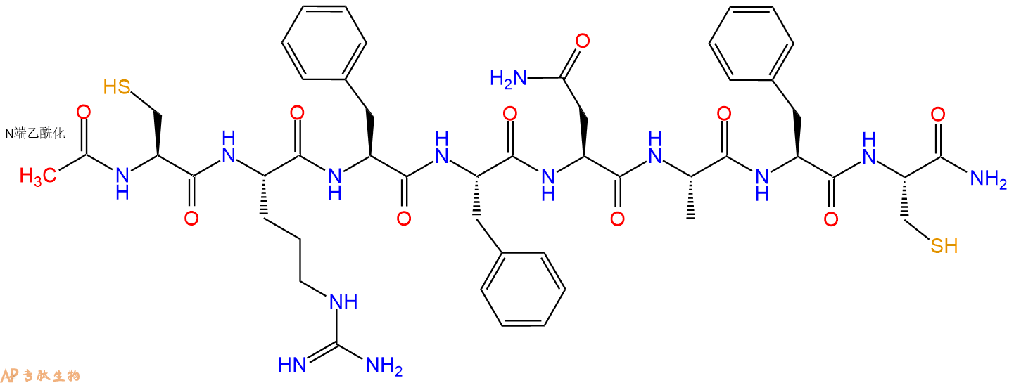专肽生物产品Ac-Cys-Arg-Phe-Phe-Asn-Ala-Phe-Cys-CONH2