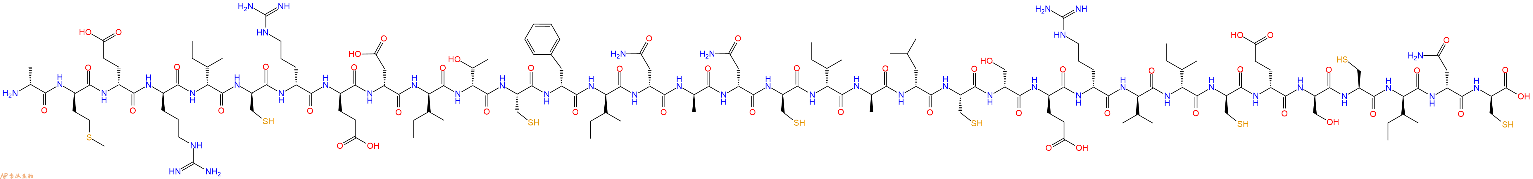 专肽生物产品H2N-DAla-DMet-DGlu-DArg-DIle-DCys-DArg-DGlu-DAsp-DIle-DThr-Cys-DPhe-DIle-DAsn-DAla-DAsn-DCys-DIle-DAla-DLeu-Cys-DSer-DGlu-DArg-DVal-DIle-DCys-DGlu-DSer-Cys-DIle-DAsn-DCys-OH