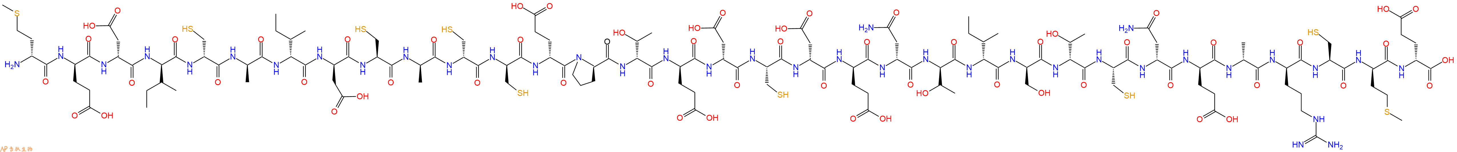 专肽生物产品H2N-DMet-DGlu-DAsp-DIle-DCys-DAla-DIle-DAsp-Cys-DAla-DCys-DCys-DGlu-DPro-DThr-DGlu-DAsp-Cys-DAsp-DGlu-DAsn-DThr-DIle-DSer-DThr-Cys-DAsn-DGlu-DAla-DArg-Cys-DMet-DGlu-OH