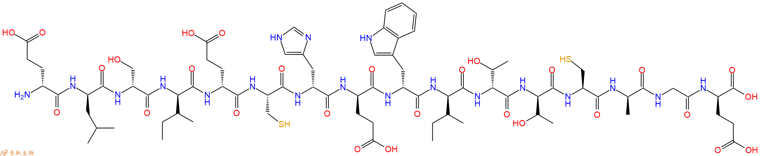 专肽生物产品H2N-DGlu-DLeu-DSer-DIle-DGlu-Cys-DHis-DGlu-DTrp-DIle-DThr-DThr-Cys-DAla-Gly-DGlu-OH