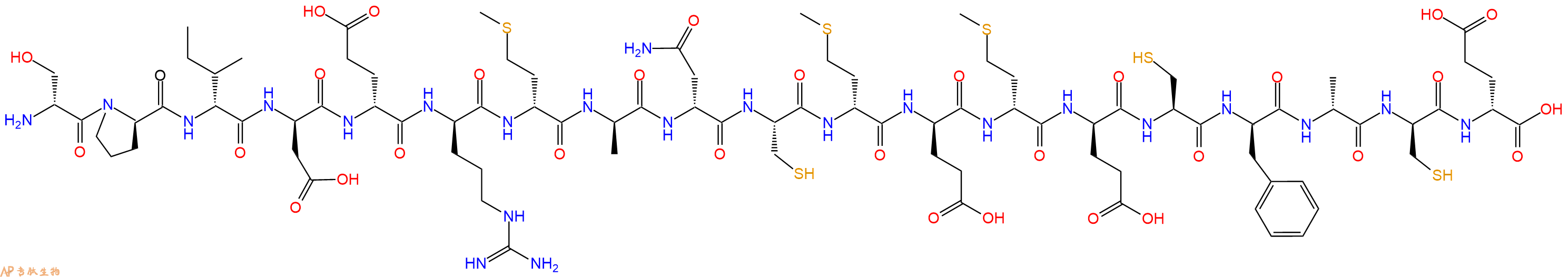 专肽生物产品H2N-DSer-DPro-DIle-DAsp-DGlu-DArg-DMet-DAla-DAsn-Cys-DMet-DGlu-DMet-DGlu-Cys-DPhe-DAla-DCys-DGlu-OH