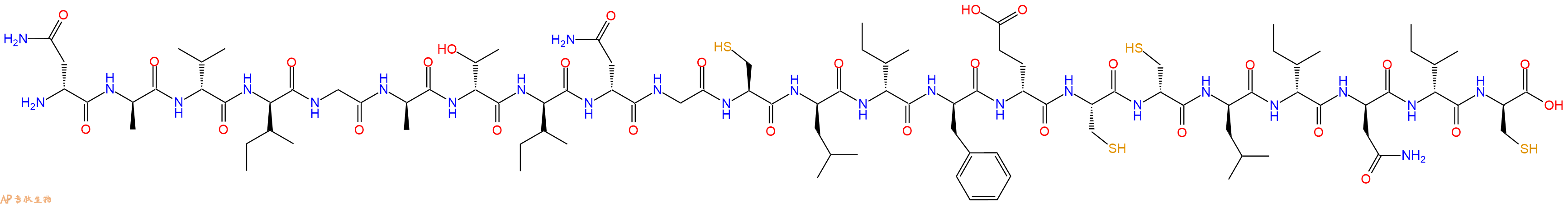 专肽生物产品H2N-DAsn-DAla-DVal-DIle-Gly-DAla-DThr-DIle-DAsn-Gly-Cys-DLeu-DIle-DPhe-DGlu-Cys-DCys-DLeu-DIle-DAsn-DIle-DCys-OH