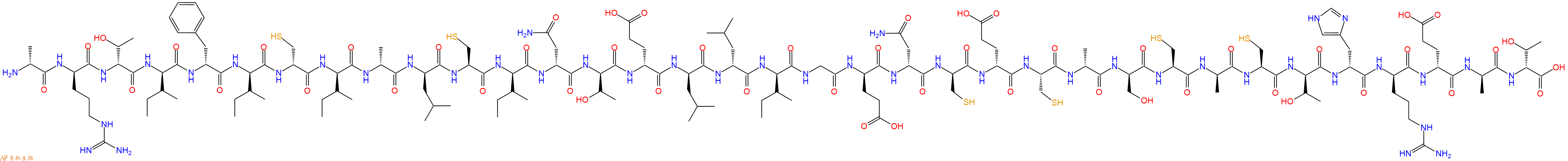 专肽生物产品H2N-DAla-DArg-DThr-DIle-DPhe-DIle-DCys-DIle-DAla-DLeu-Cys-DIle-DAsn-DThr-DGlu-DLeu-DLeu-DIle-Gly-DGlu-DAsn-DCys-DGlu-Cys-DAla-DSer-Cys-DAla-Cys-DThr-DHis-DArg-DGlu-DAla-DThr-OH