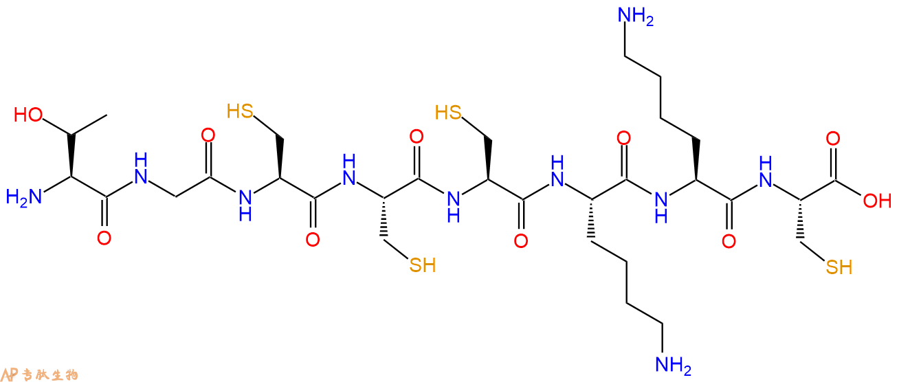 专肽生物产品H2N-Thr-Gly-Cys-Cys-Cys-Lys-Lys-Cys-OH