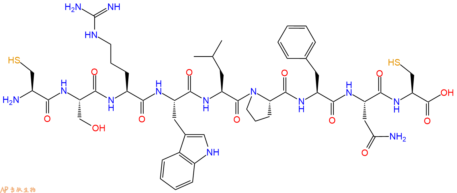 专肽生物产品H2N-Cys-Ser-Arg-Trp-Leu-Pro-Phe-Asn-Cys-OH