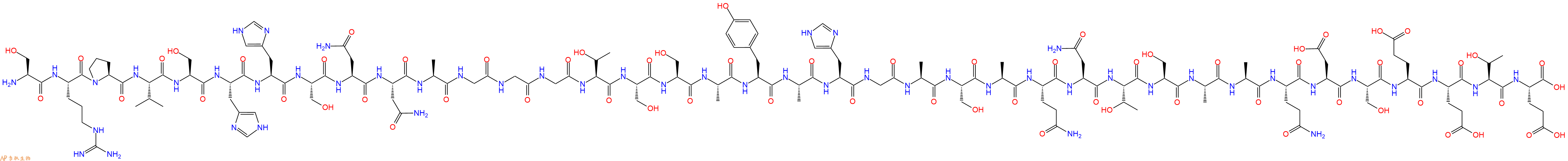 专肽生物产品H2N-Ser-Arg-Pro-Val-Ser-His-His-Ser-Asn-Asn-Ala-Gly-Gly-Gly-Thr-Ser-Ser-Ala-Tyr-Ala-His-Gly-Ala-Ser-Ala-Gln-Asn-Thr-Ser-Ala-Ala-Gln-Asp-Ser-Glu-Glu-Thr-Glu-OH
