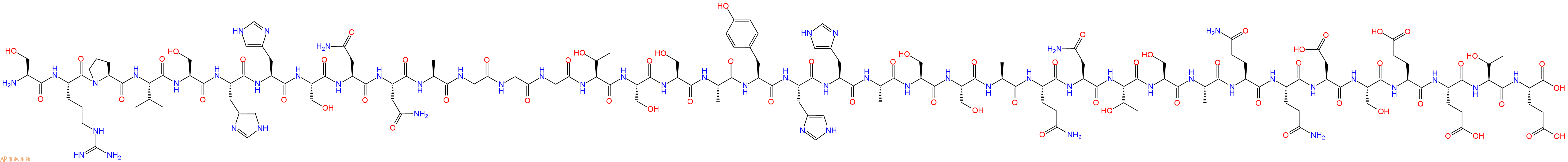 专肽生物产品H2N-Ser-Arg-Pro-Val-Ser-His-His-Ser-Asn-Asn-Ala-Gly-Gly-Gly-Thr-Ser-Ser-Ala-Tyr-His-His-Ala-Ser-Ser-Ala-Gln-Asn-Thr-Ser-Ala-Gln-Gln-Asp-Ser-Glu-Glu-Thr-Glu-OH