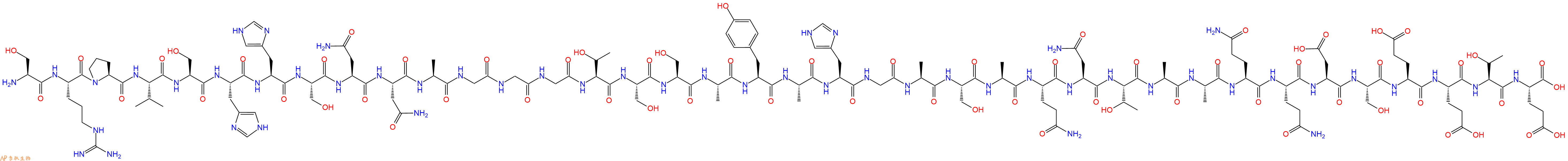 专肽生物产品H2N-Ser-Arg-Pro-Val-Ser-His-His-Ser-Asn-Asn-Ala-Gly-Gly-Gly-Thr-Ser-Ser-Ala-Tyr-Ala-His-Gly-Ala-Ser-Ala-Gln-Asn-Thr-Ala-Ala-Gln-Gln-Asp-Ser-Glu-Glu-Thr-Glu-OH
