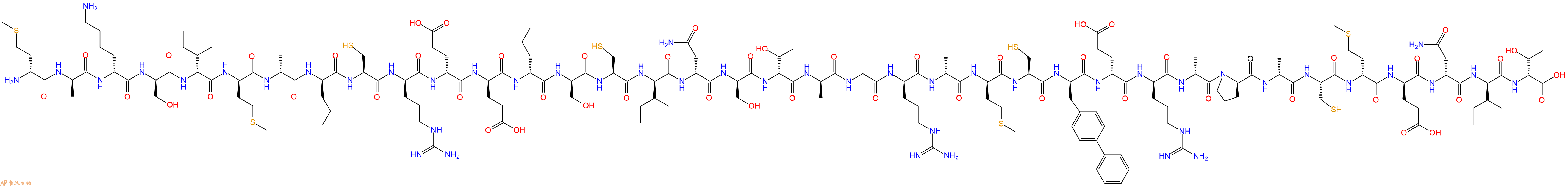 专肽生物产品H2N-DMet-DAla-DLys-DSer-DIle-DMet-DAla-DLeu-Cys-DArg-DGlu-DGlu-DLeu-DSer-Cys-DIle-DAsn-DSer-DThr-DAla-Gly-DArg-DAla-DMet-Cys-DBip-DGlu-DArg-DAla-DPro-DAla-Cys-DMet-DGlu-DAsn-DIle-DThr-OH