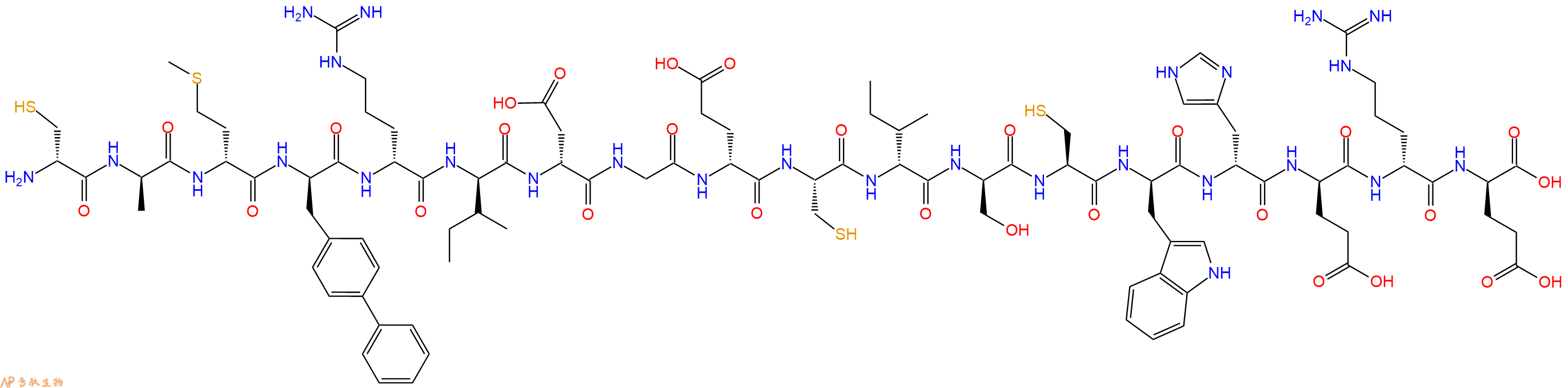 专肽生物产品H2N-DCys-DAla-DMet-DBip-DArg-DIle-DAsp-Gly-DGlu-Cys-DIle-DSer-Cys-DTrp-DHis-DGlu-DArg-DGlu-OH